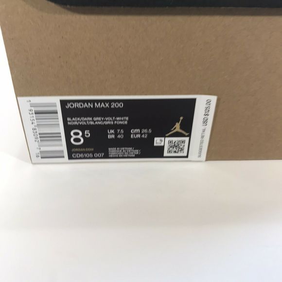Nike Jordan Max 200 Black Volt White Sz8.5 - Picture 8 of 9